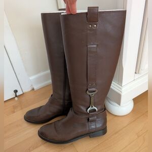 Nine West Anova Riding Boot in Brown, Size 6.5